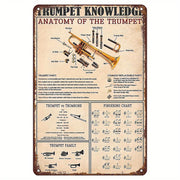 Metal Wall Art Sign with Trumpet Design for Music Rooms Bars and Cafes