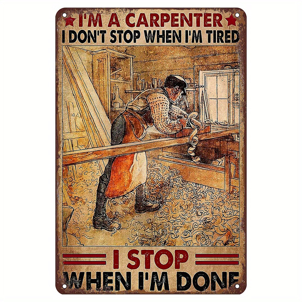 Metal Tin Sign for Carpenters Humorous Wall Art Gift Home Bar Cafe Restaurant Garage Kitchen