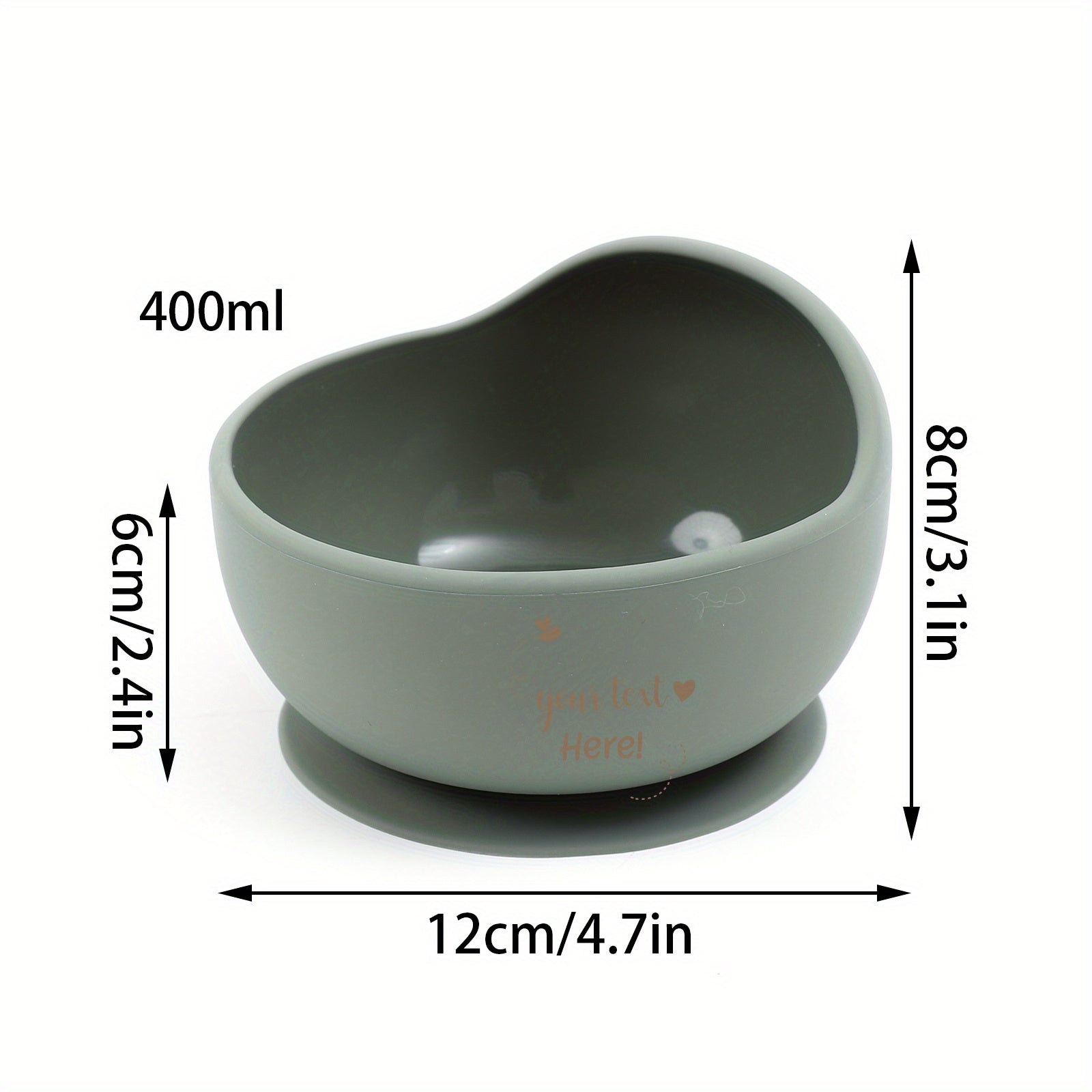 Baby Bowl and Spoon Set with Suction Cup, BPA-Free Silicone, Wooden Handle