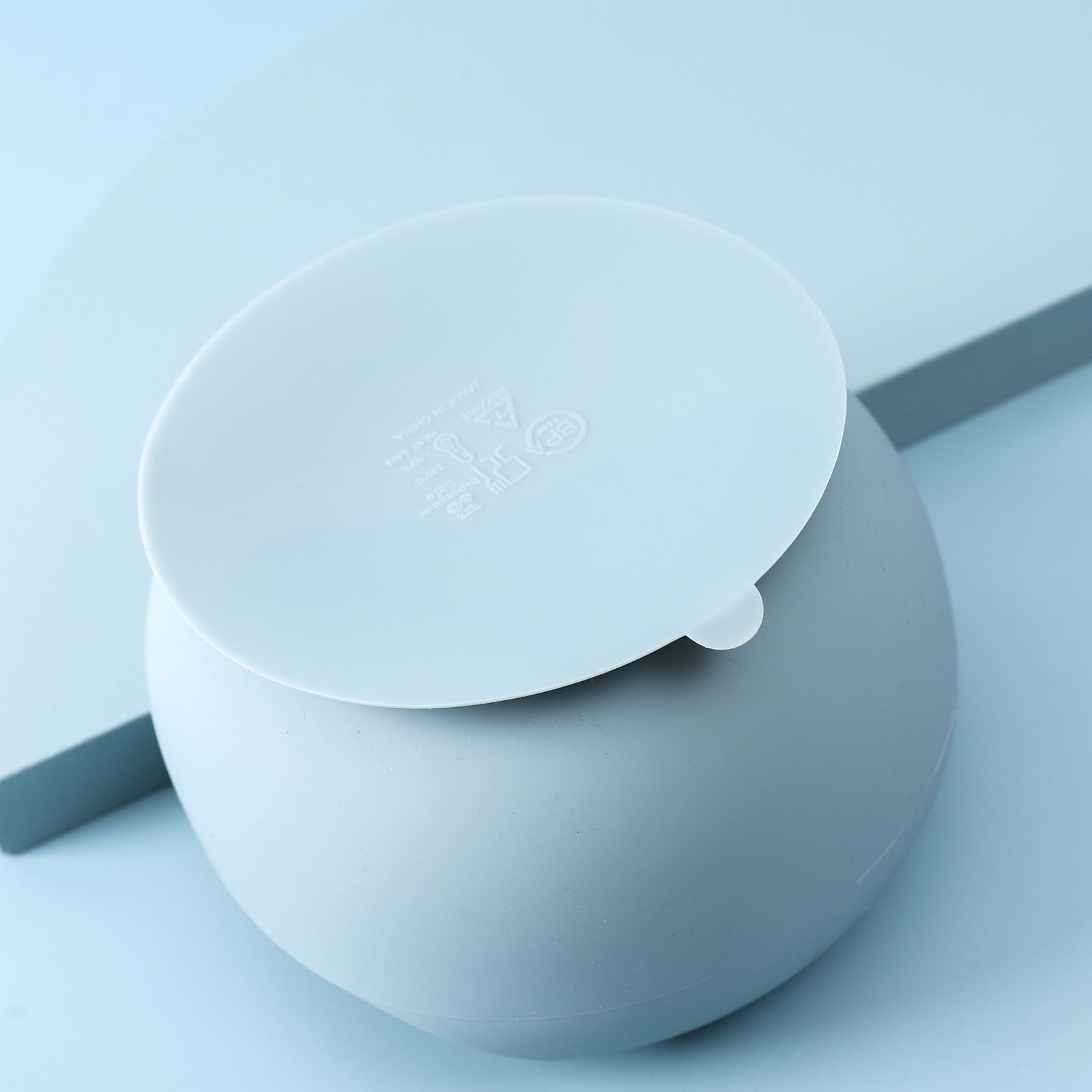 Baby Bowl and Spoon Set with Suction Cup, BPA-Free Silicone, Wooden Handle