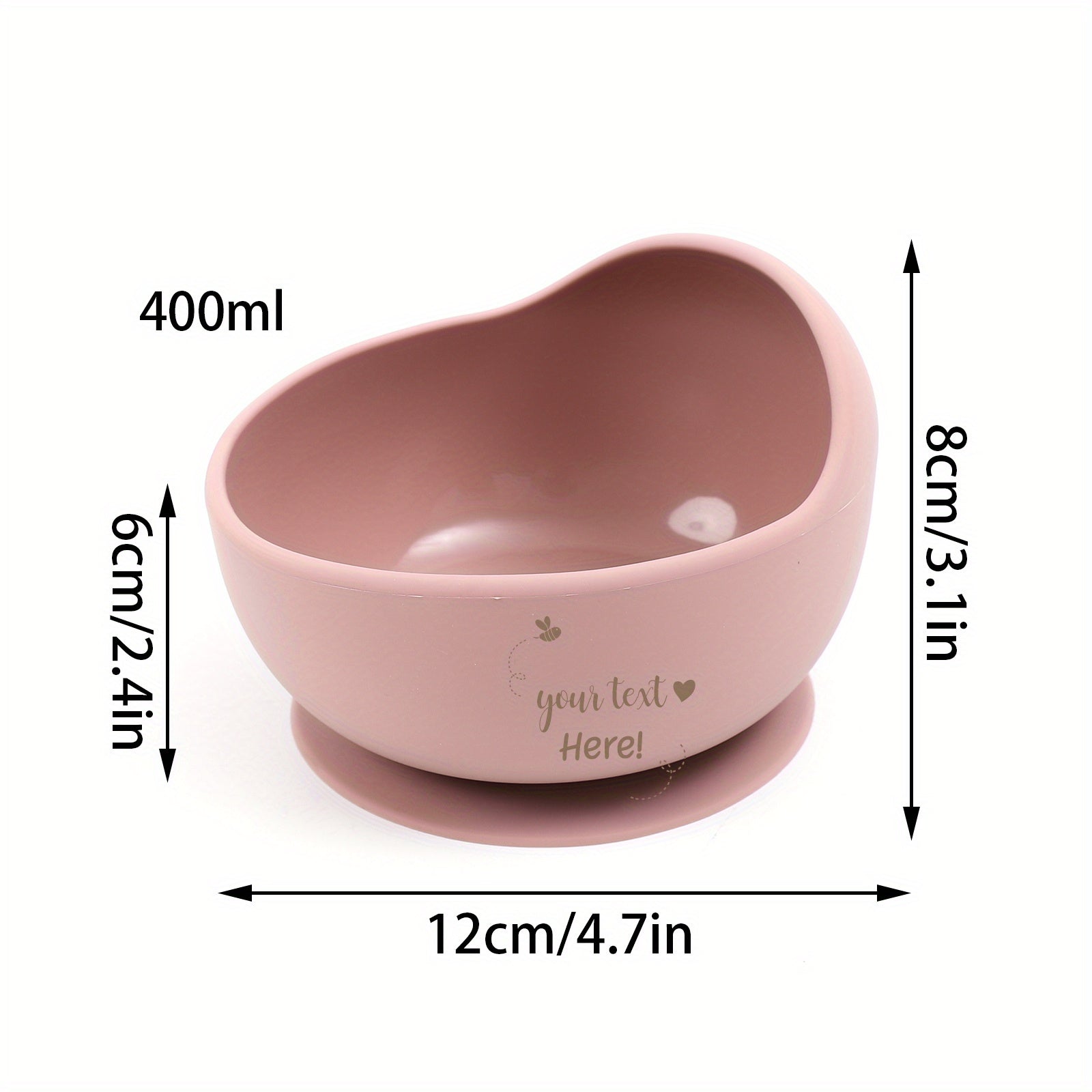 Baby Bowl and Spoon Set with Suction Cup, BPA-Free Silicone, Wooden Handle