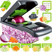 Vegetable Chopper with Interchangeable Blades and Fruit Slicer Kitchen Gadget