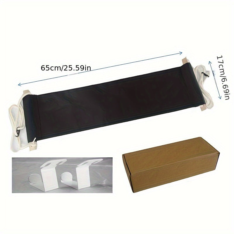 Hamaca ajustable para reposapiés de lino bajo escritorio, soporte para oficina, hogar, jardín y camping, negro y naranja