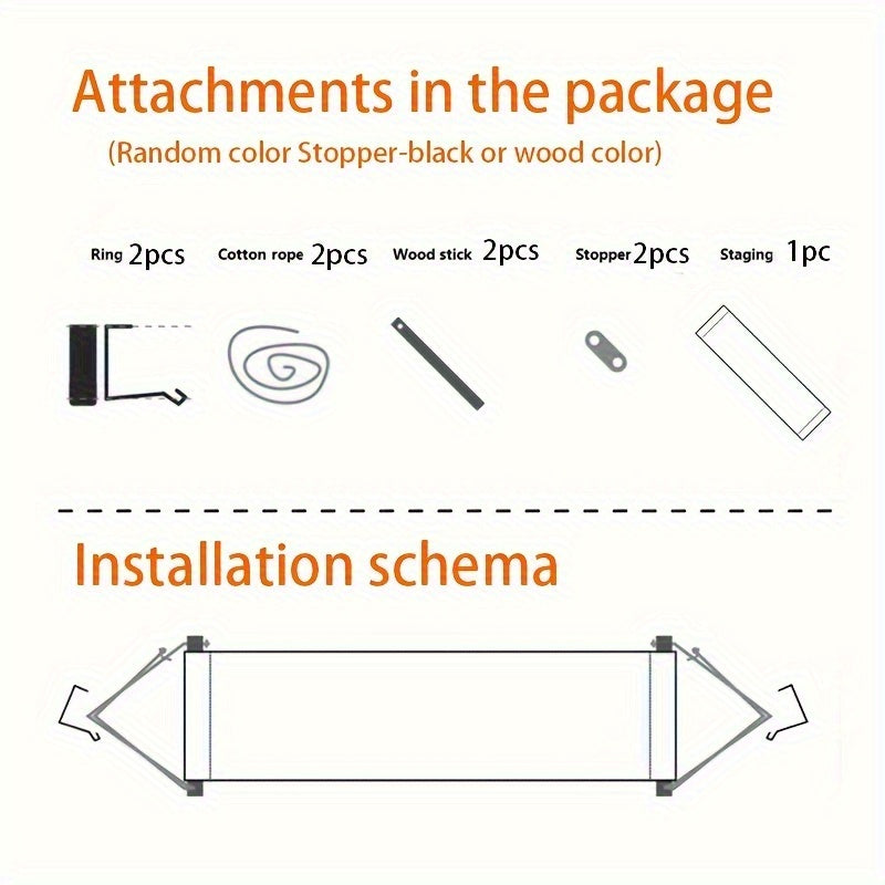 Linen Under-Desk Footrest Hammock Adjustable Support for Office Home Garden Camping Black Orange