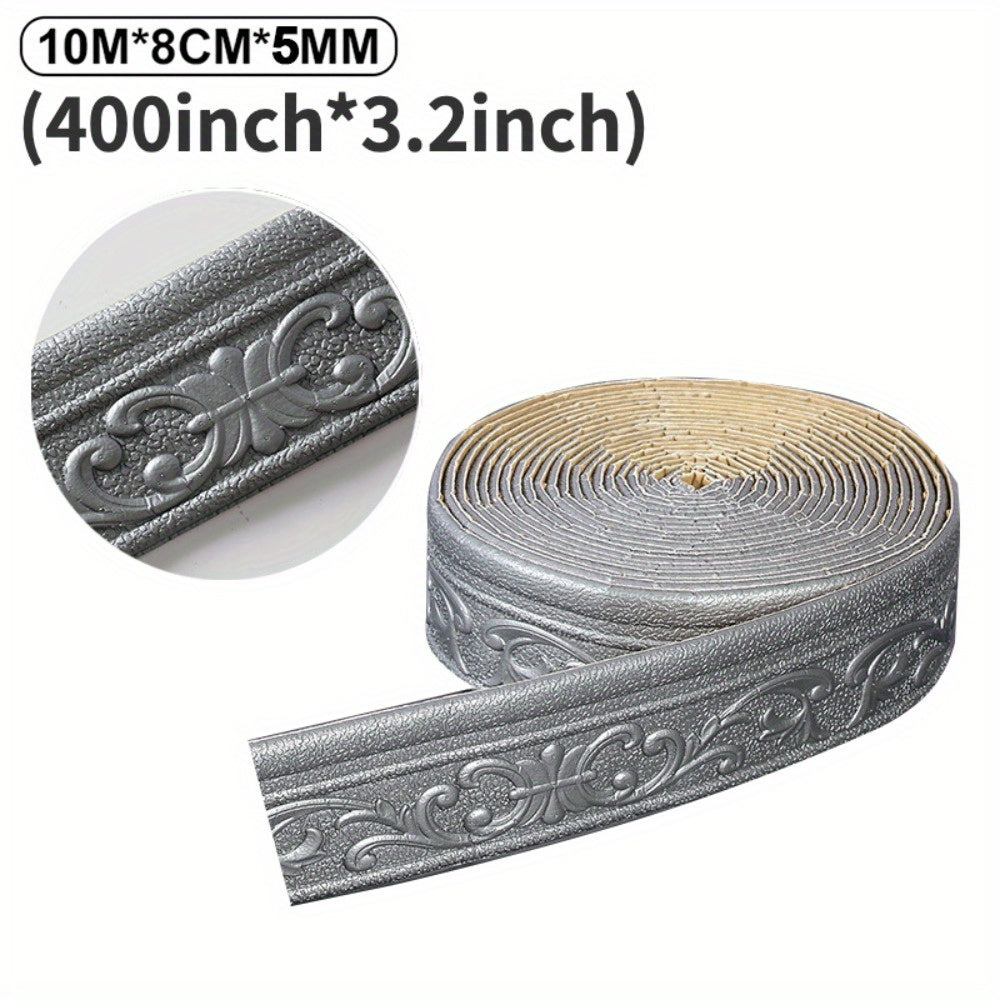 Qattiq 3D Ramka Devor Stikeri Ruloni, 10m, Usta xonalarida Devor Burchaklarini Bezaklash uchun