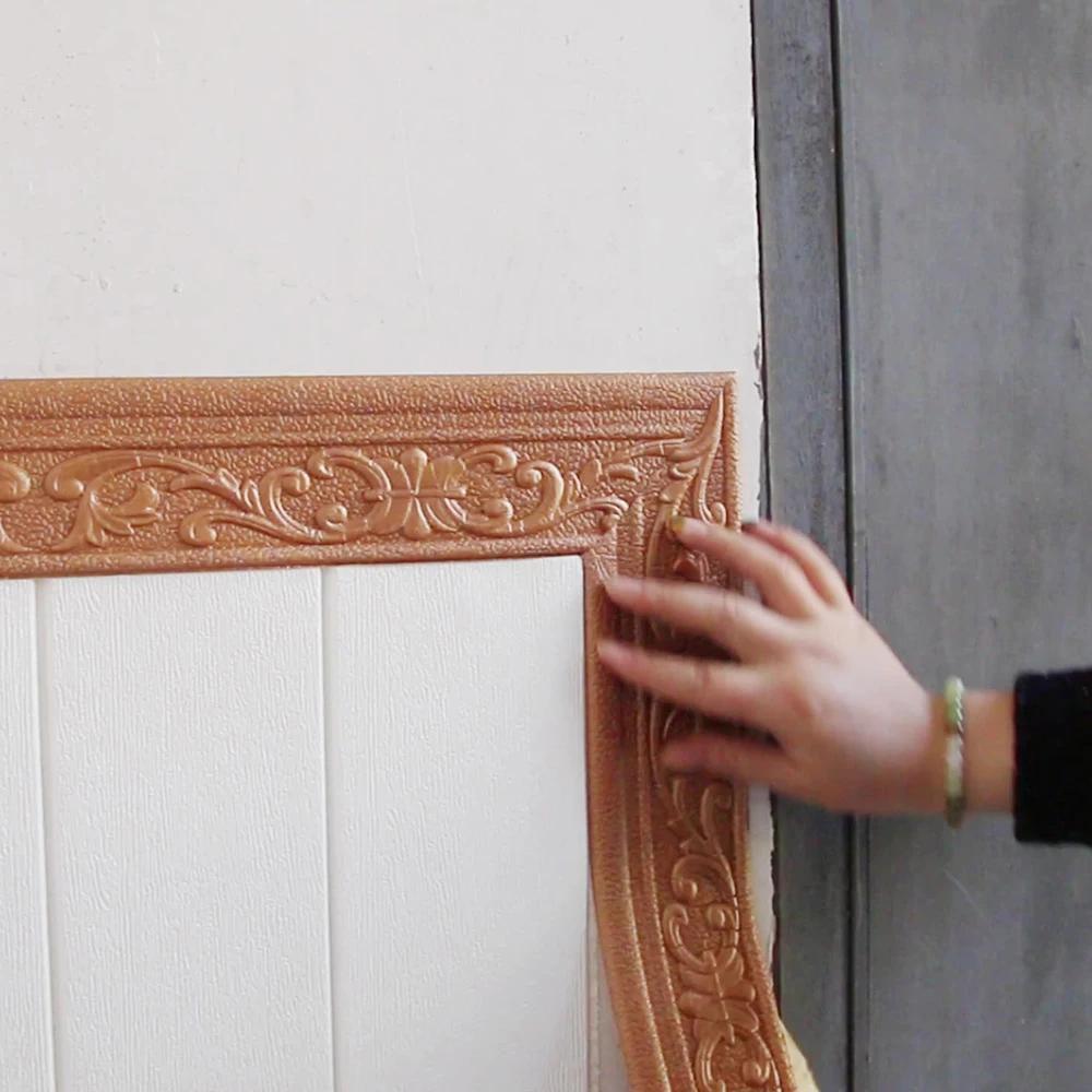 Qattiq 3D Ramka Devor Stikeri Ruloni, 10m, Usta xonalarida Devor Burchaklarini Bezaklash uchun