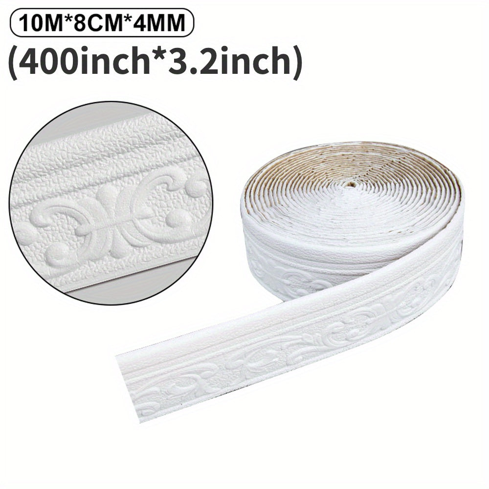 Qattiq 3D Ramka Devor Stikeri Ruloni, 10m, Usta xonalarida Devor Burchaklarini Bezaklash uchun