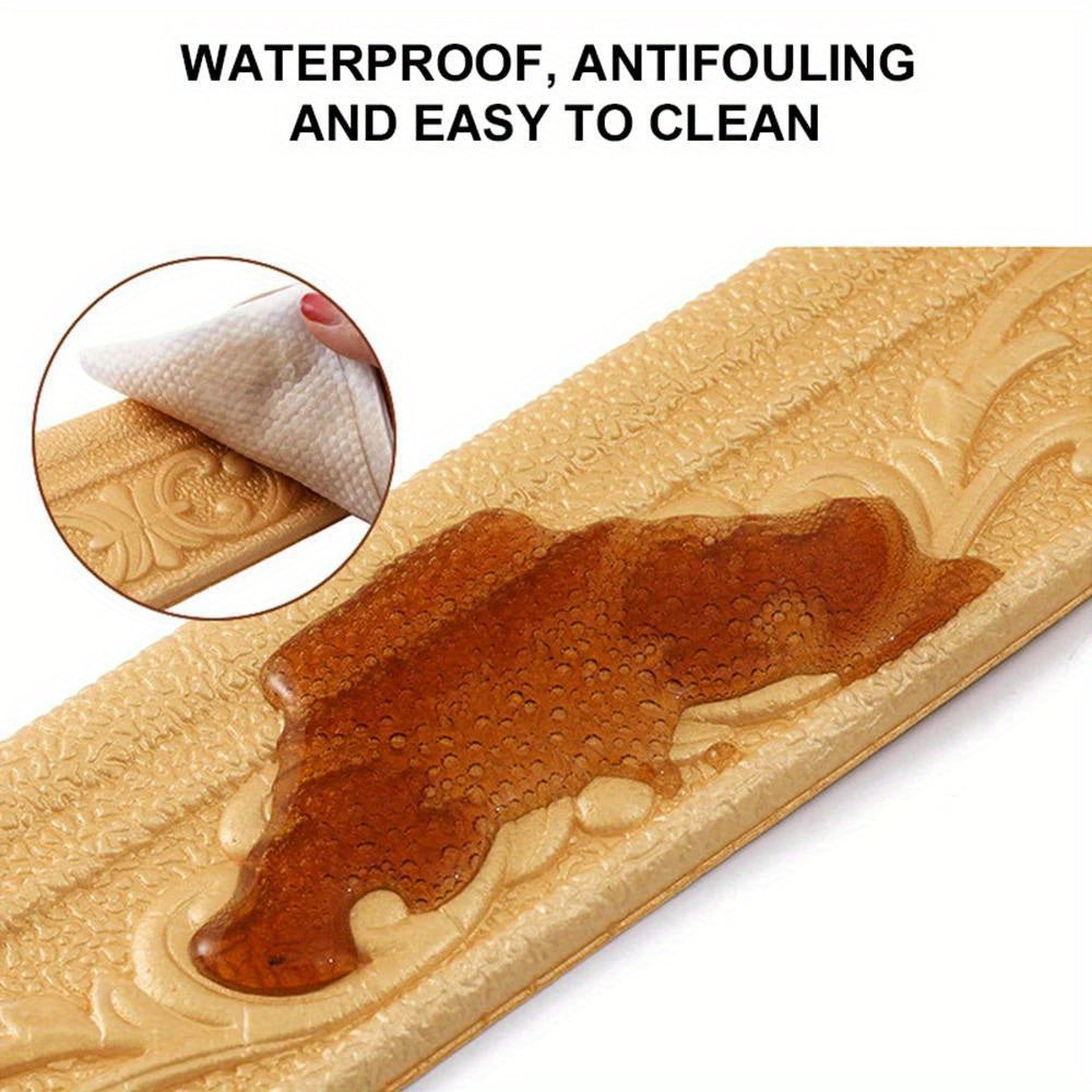 Qattiq 3D Ramka Devor Stikeri Ruloni, 10m, Usta xonalarida Devor Burchaklarini Bezaklash uchun