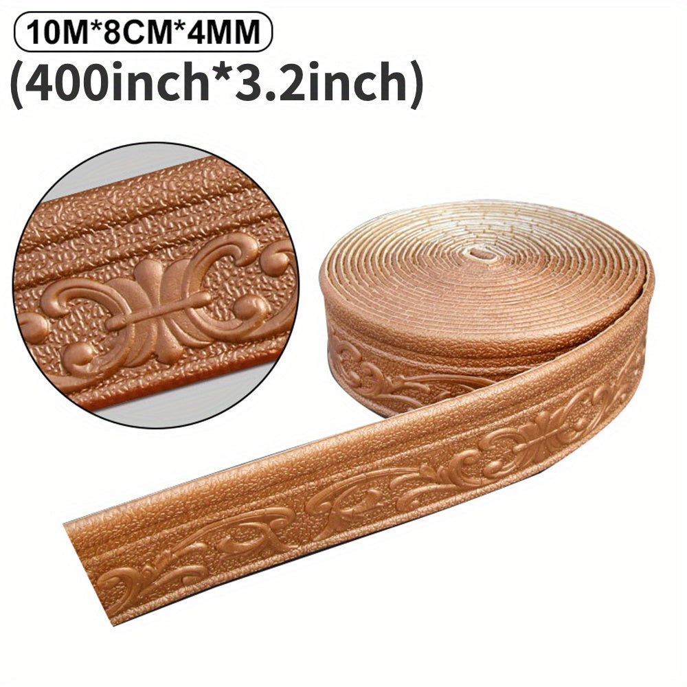 Qattiq 3D Ramka Devor Stikeri Ruloni, 10m, Usta xonalarida Devor Burchaklarini Bezaklash uchun