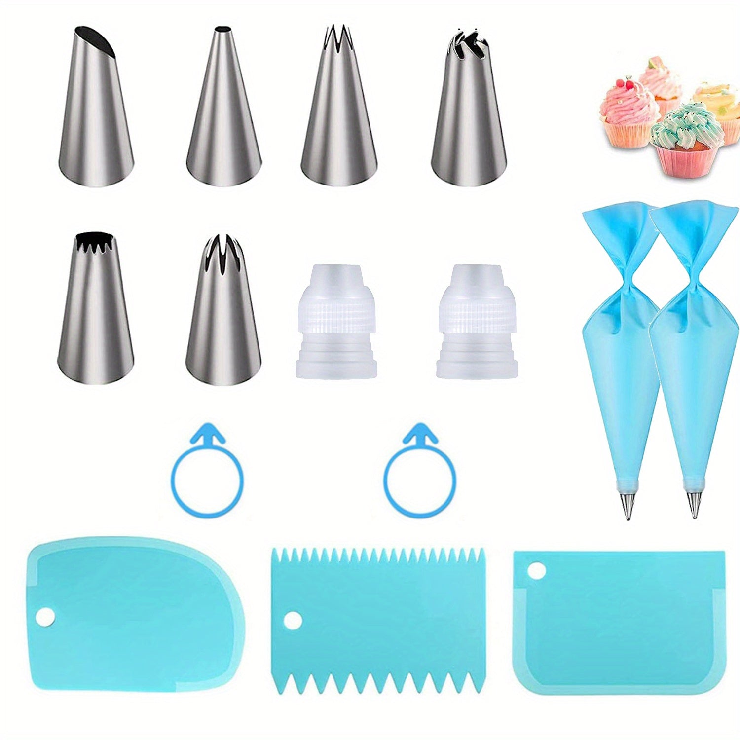 Cake Decorating Tool Kit 57 Pieces Piping Nozzles Scraper for Baking and Cake Decorating