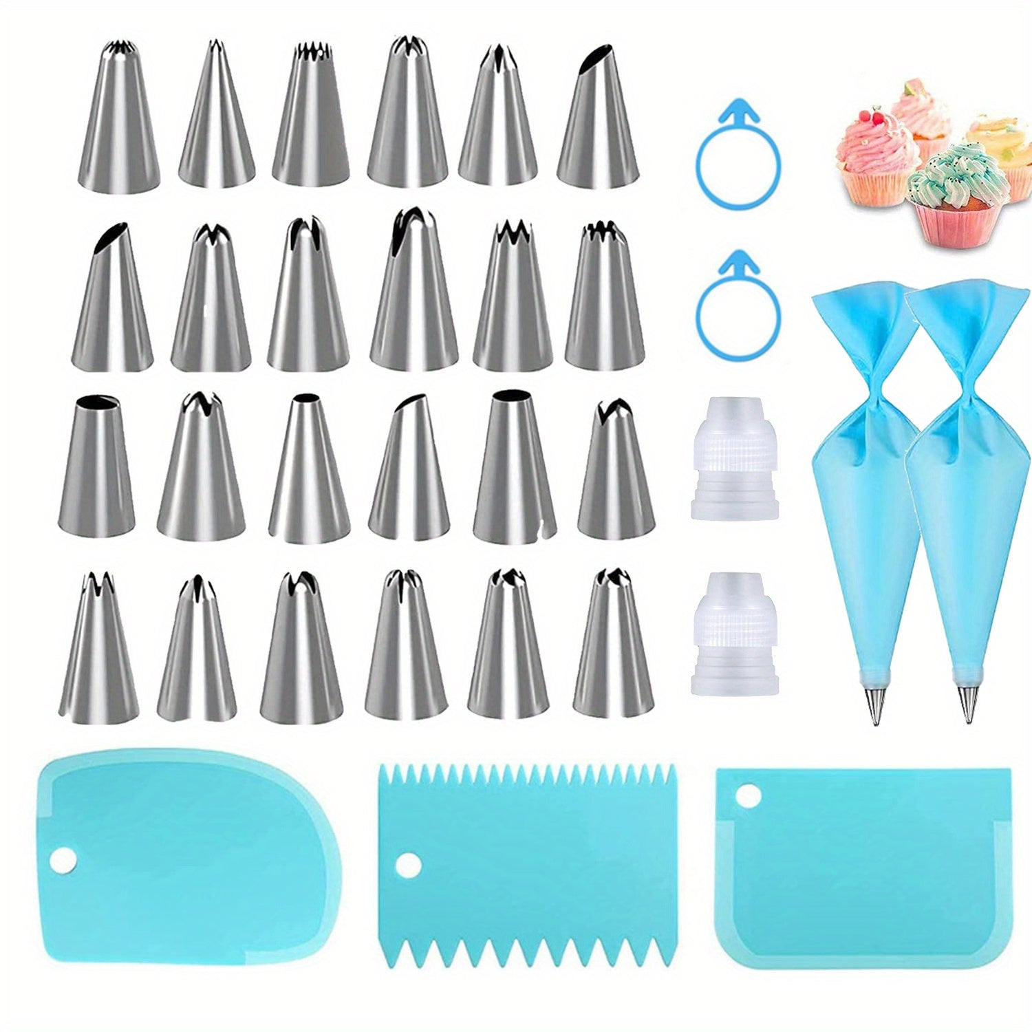 Cake Decorating Tool Kit 57 Pieces Piping Nozzles Scraper for Baking and Cake Decorating