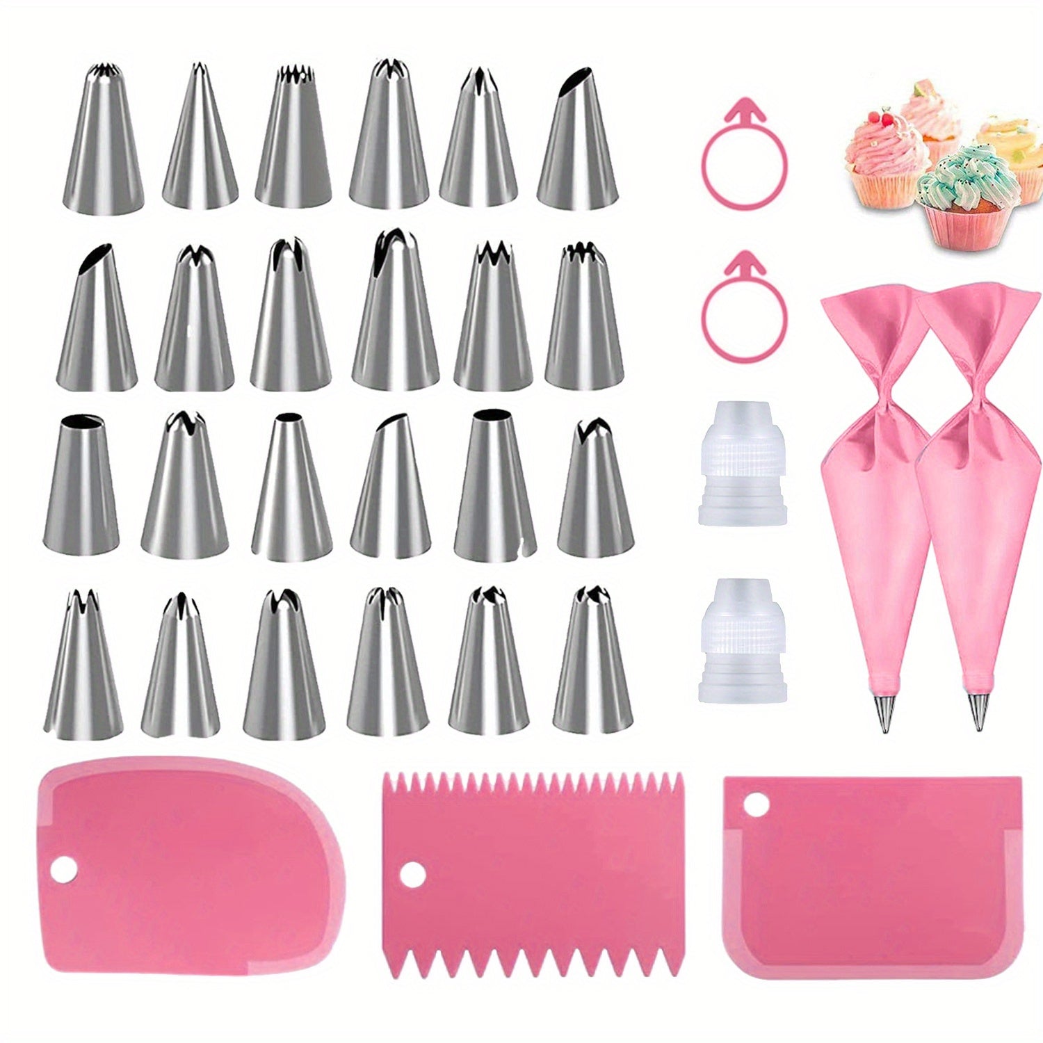 Cake Decorating Tool Kit 57 Pieces Piping Nozzles Scraper for Baking and Cake Decorating
