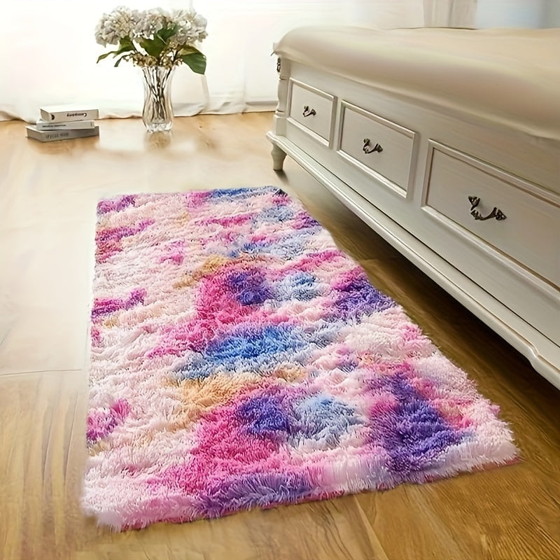 Tie-Dye Plush Rug Soft Fluffy Indoor Carpet for Living Room Bedroom