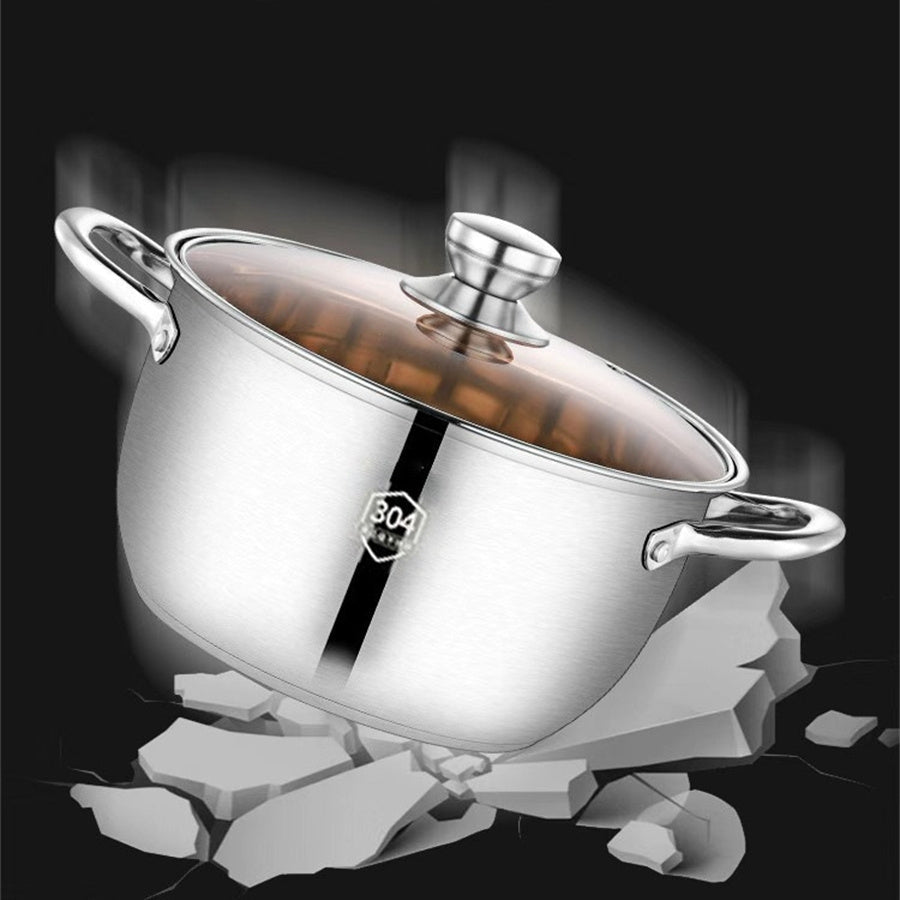 Stainless Steel Cooking Pan with Multiple Layers for Steaming on Induction or Gas Stove