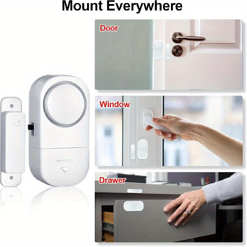Wireless Door Window Alarm System with 95dB Loud Siren for Home Security and Pool Safety