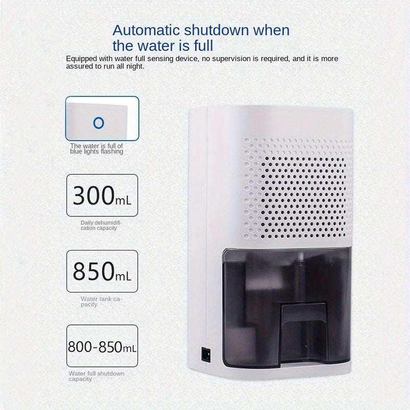 Uy, podval, hammom uchun 850ml tankli portativ shovqinsiz namlik chiqaruvchi