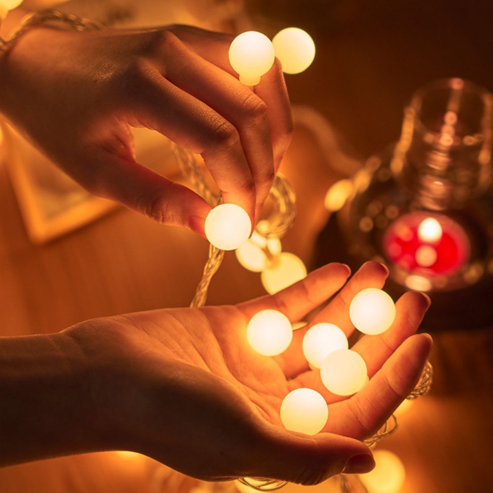 Battery Operated Indoor Sphere String Lights for Party Wedding Holiday Decor Warm White