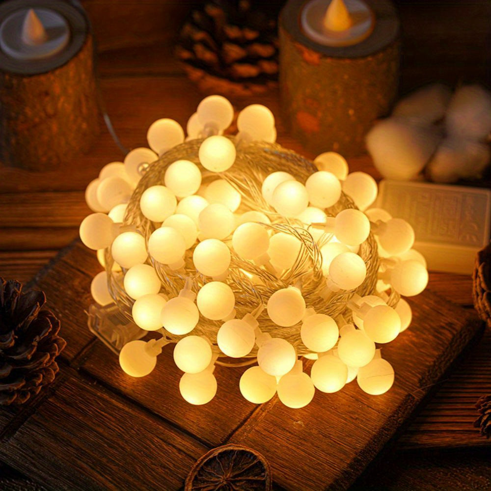 Battery Operated Indoor Sphere String Lights for Party Wedding Holiday Decor Warm White