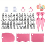 57-Piece Cake Decorating Tool Kit with Piping Bags Nozzles and Accessories for Baking and DIY Cake Decorating