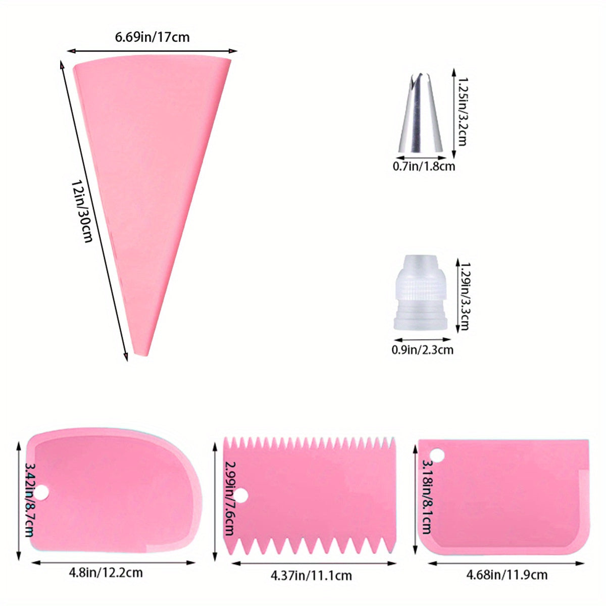 57-Piece Cake Decorating Tool Kit with Piping Bags Nozzles and Accessories for Baking and DIY Cake Decorating