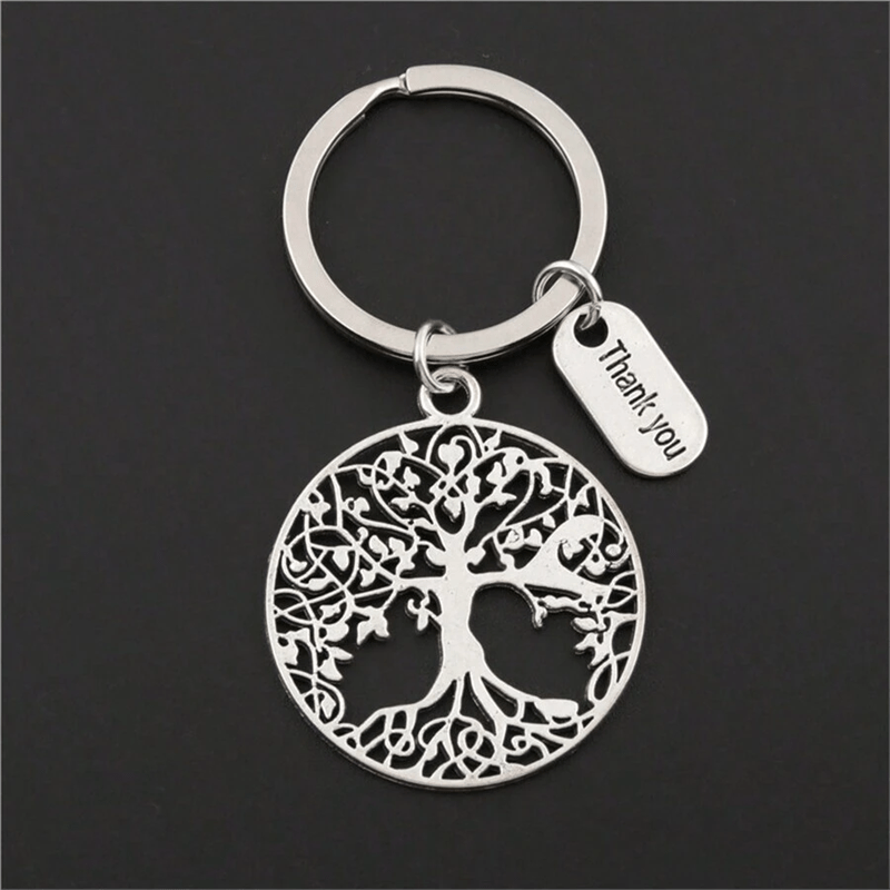 Llavero de árbol plateado unisex regalo estilo retro joyería accesorio