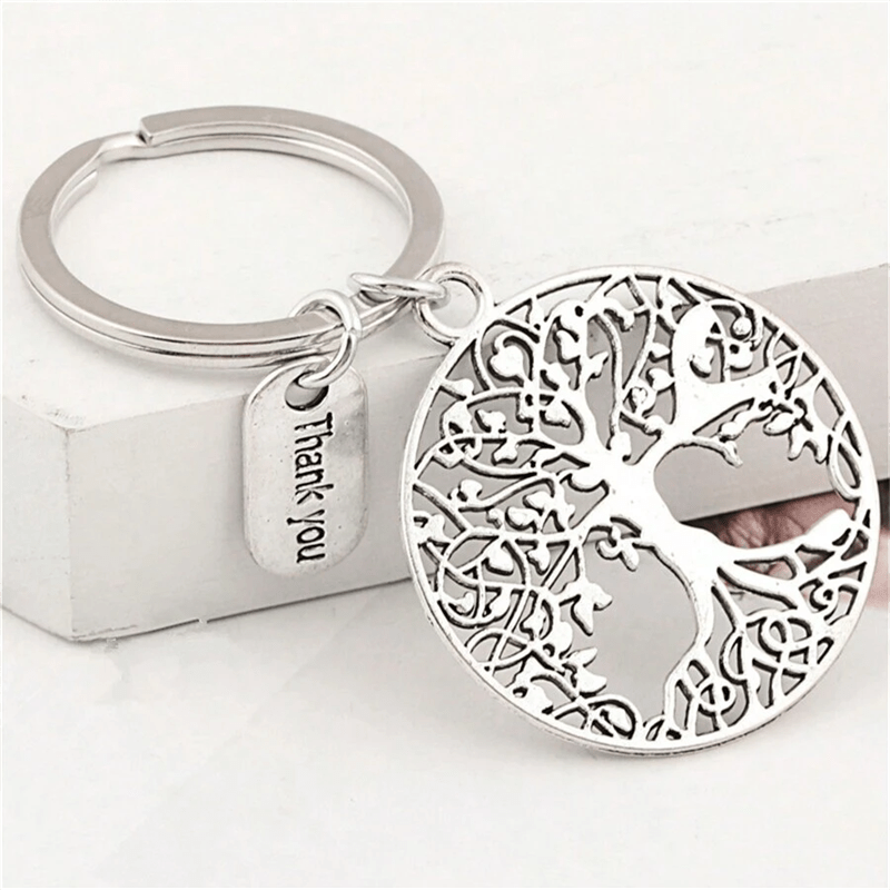 Unisex Silver Tree Keychain Gift Retro Style Jewelry Accessory