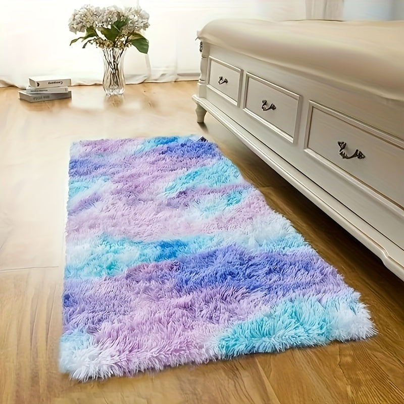 Tie-Dye Plush Rug Soft Fluffy Indoor Carpet for Living Room Bedroom