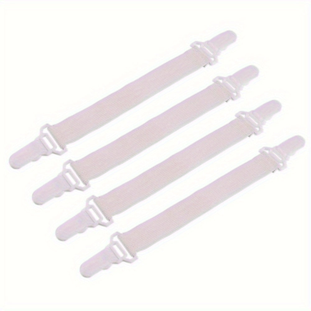 Adjustable Nylon Bed Sheet Straps with Gripper Clips for Mattress Fit