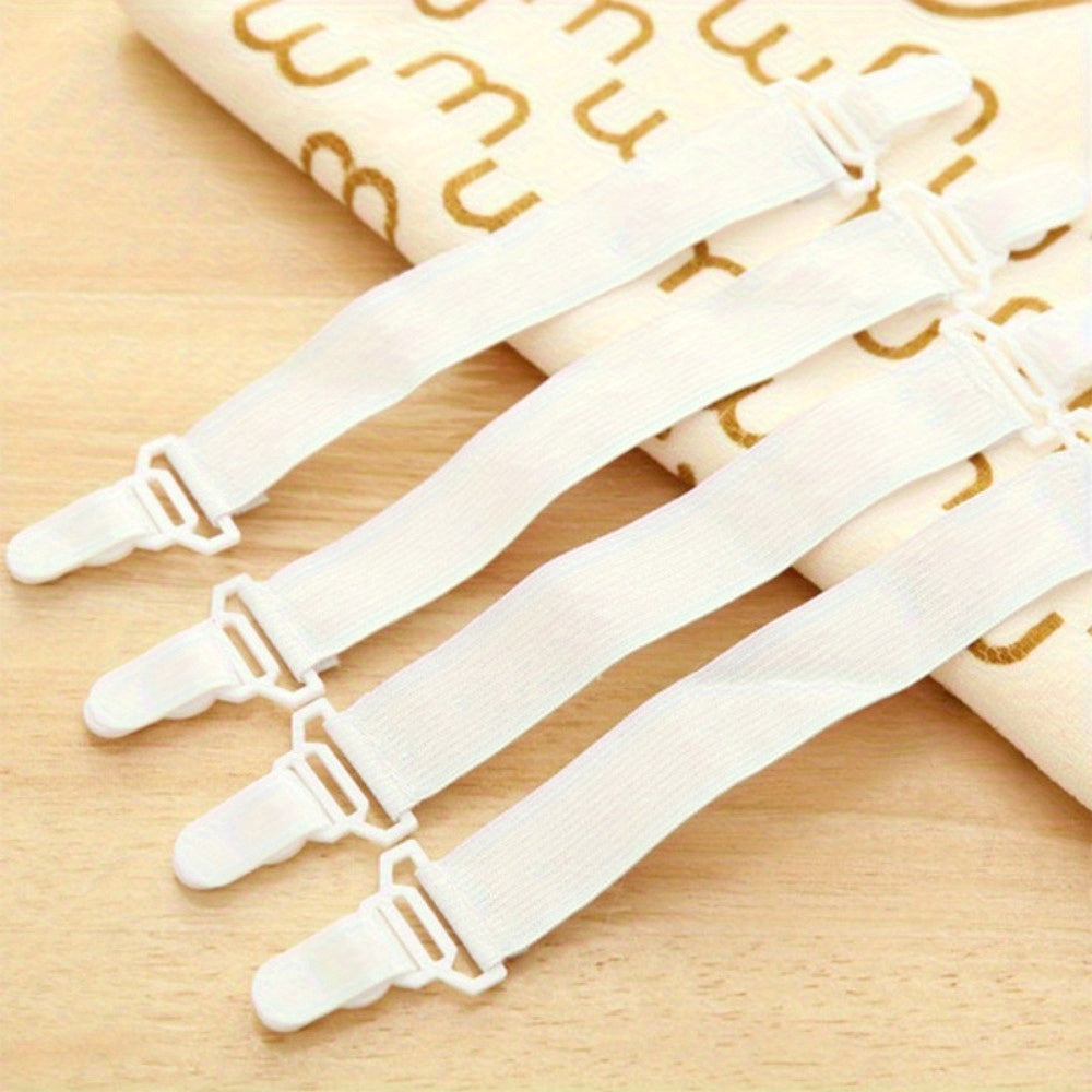 Adjustable Nylon Bed Sheet Straps with Gripper Clips for Mattress Fit