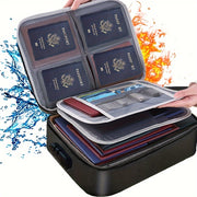 Document Organizer Bag with Combination Lock, 3-Layer File Storage, Water-Resistant Zipper