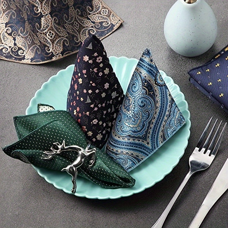 Set of 24 Soft Colored Men's Pocket Squares Handkerchiefs for Weddings and Gifts