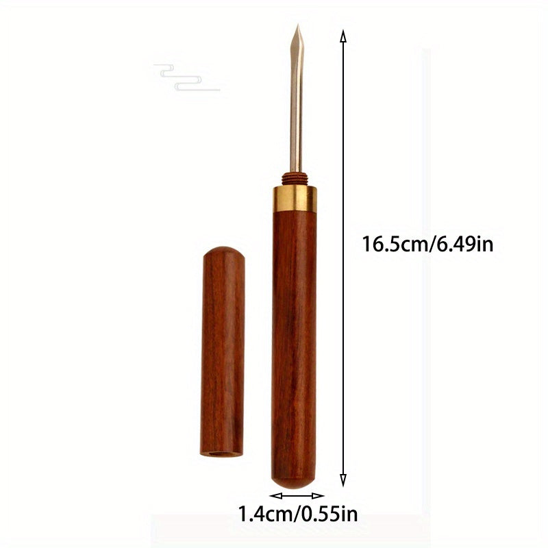 Cuchillo de té de ébano y palo de rosa con aguja y cono para ladrillos de té Pu'er