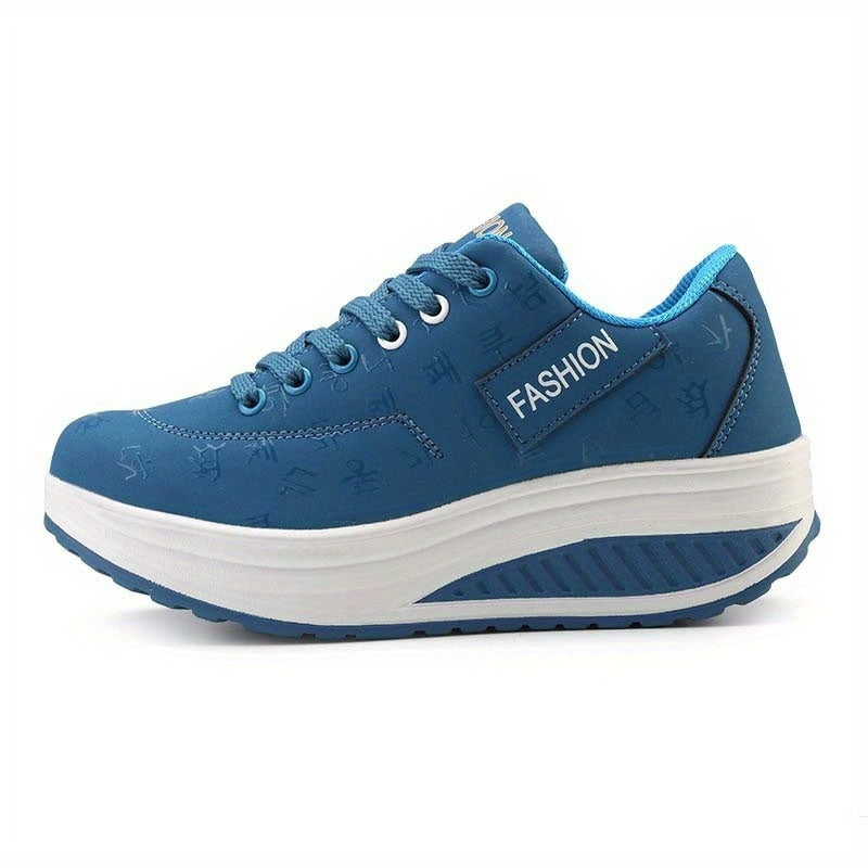 Women's Platform Sneakers Breathable Synthetic Low-Top Casual Shoes Black Pink