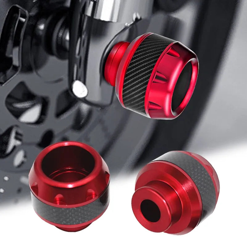 Universal Aluminum Alloy Motorcycle Frame Sliders Fork Protectors Carbon Fiber Pair