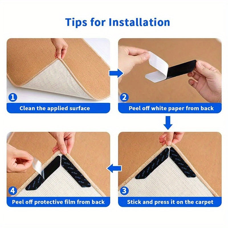 Reusable Non-Slip Rug Gripper Pads for Carpet and Floor Stabilization