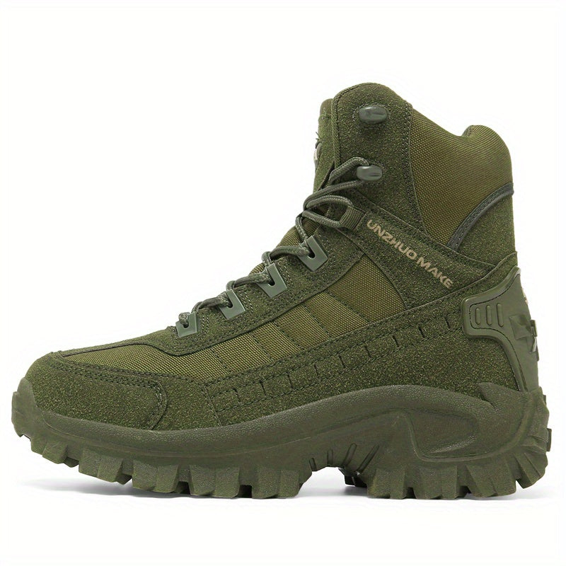 Men's High-Top Hiking Boots Durable Non-Slip Lace-Up Outdoor Sports All-Season