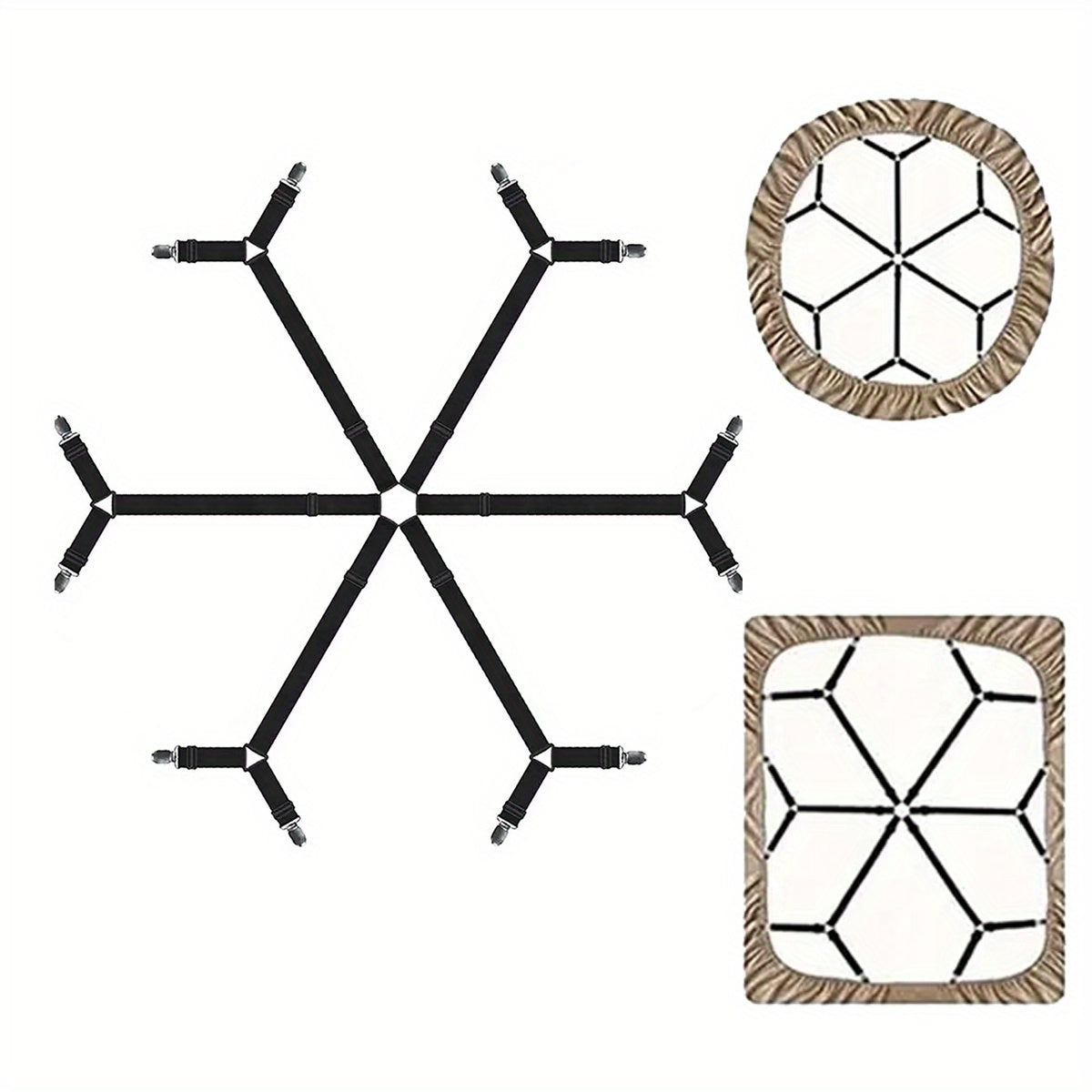 Adjustable Bed Sheet Clips with 12 Non-Slip Fasteners for Mattress Cover and Blanket Securing