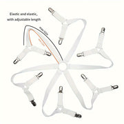 Adjustable Bed Sheet Clips with 12 Non-Slip Fasteners for Mattress Cover and Blanket Securing