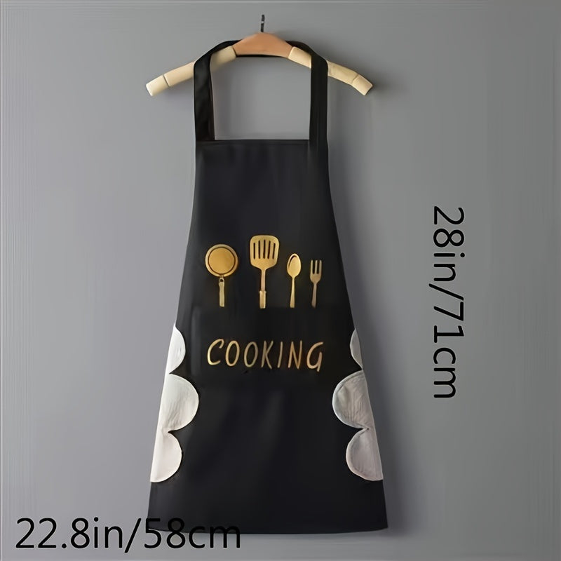 Polyester Waterproof Oil-Proof Waist Apron for Kitchen and Household Use
