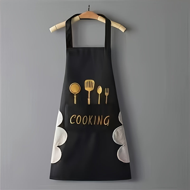 Polyester Waterproof Oil-Proof Waist Apron for Kitchen and Household Use