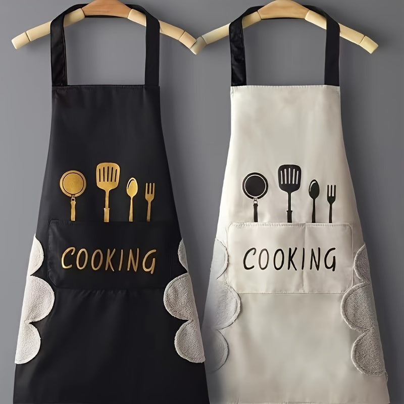 Polyester Waterproof Oil-Proof Waist Apron for Kitchen and Household Use