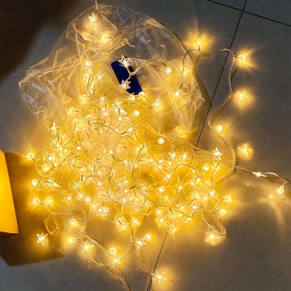 Battery Operated Warm White LED Star Bubble Ball String Lights for Indoor Decoration