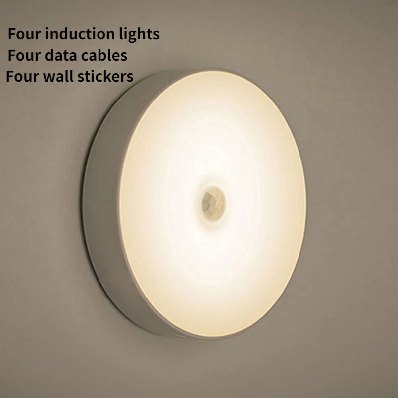 4pcs Rechargeable Motion Sensor Wall Lights Automatic Night Switch Decorative Lighting for Kitchen Bedroom