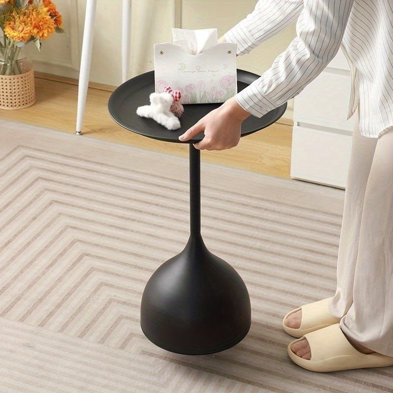 Black Iron Side Table with Simple Design for Living Room or Bedroom