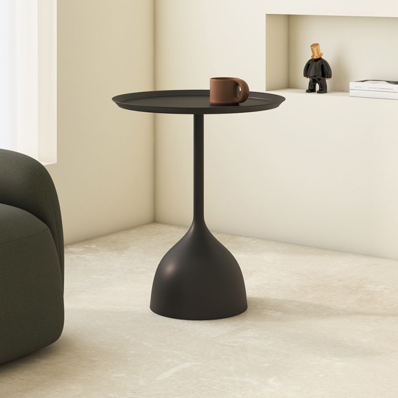 Black Iron Side Table with Simple Design for Living Room or Bedroom