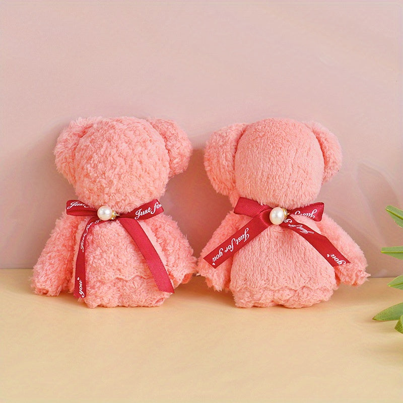 Toalla de terciopelo de coral con forma de oso para regalos y decoración del hogar