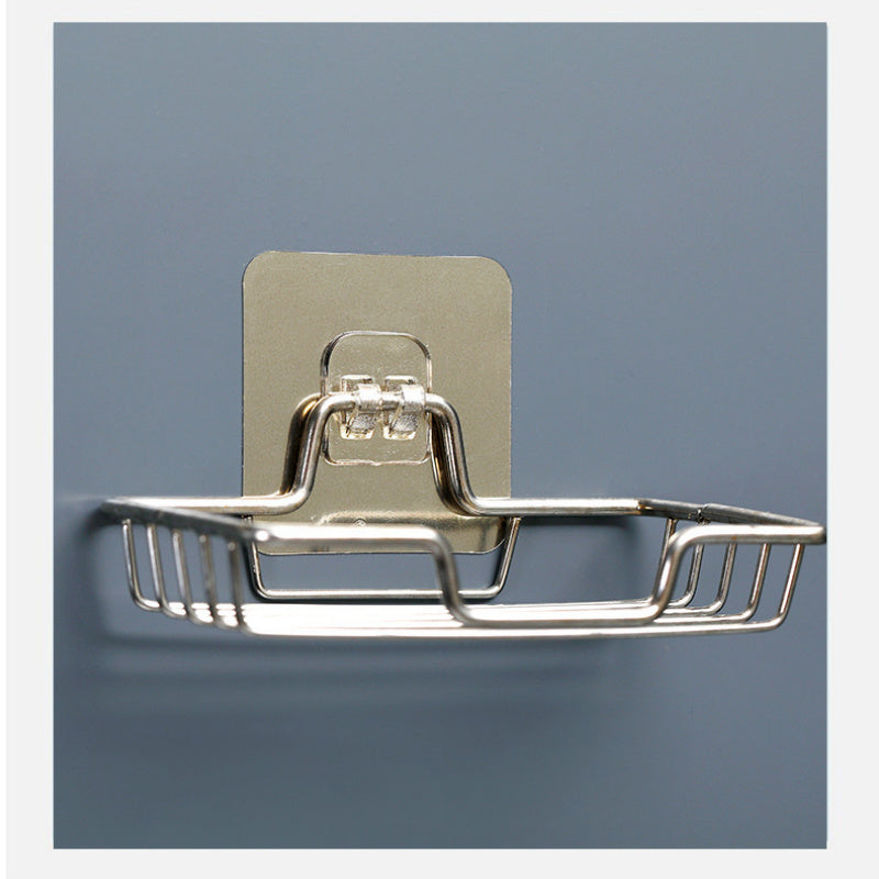 No-Drill Bathroom Shelf with Traceless Hook and Utility Hooks