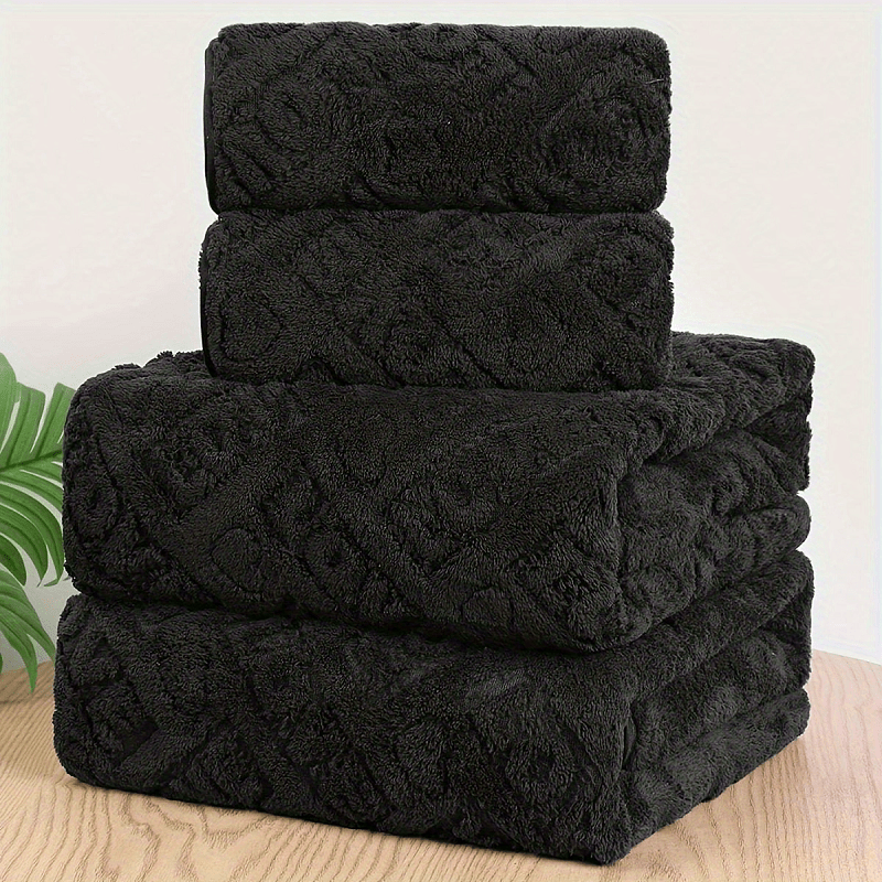 Two-Piece Coral Velvet Washcloth and Hand Towel Set with Bath Wrap in 34x75cm or 40x80cm