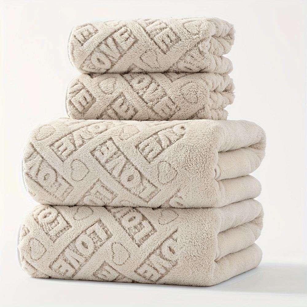 Two-Piece Coral Velvet Washcloth and Hand Towel Set with Bath Wrap in 34x75cm or 40x80cm