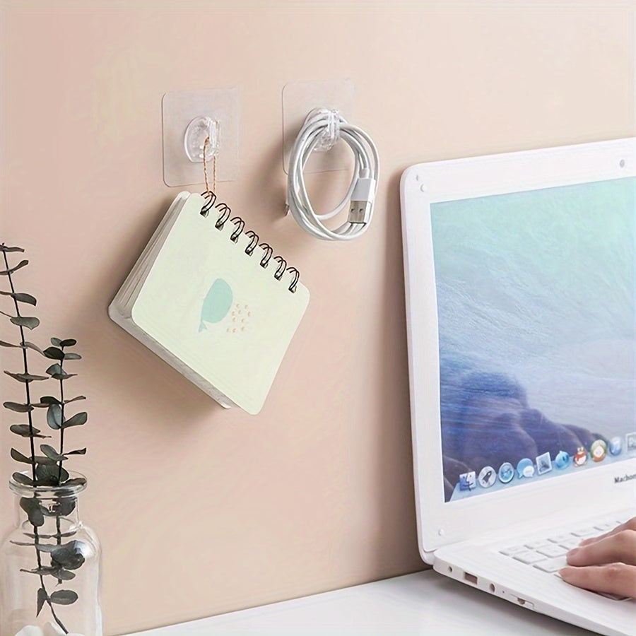 10 oson o'rnatiladigan shaffof yopishqoq devor tokchalari, oshxona va hammom uchun og'ir yuk uchun